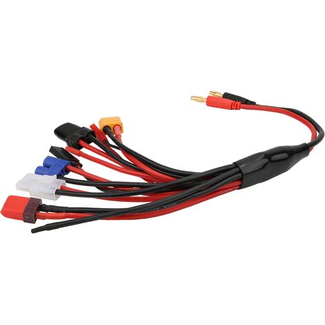 4,0-mm-Bananenstecker, 8-in-1-Multifunktions-Ladeadapter für RC-Ladegeräte und RC-Akkus, Schwarz und Rot (1/5)