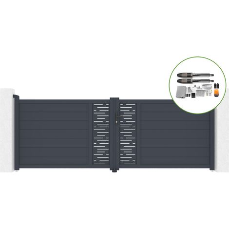 Drehtor 3,5 m ARLBERG H.120 cm Aluminium + TANKER B700 Motorisierung (1/5)