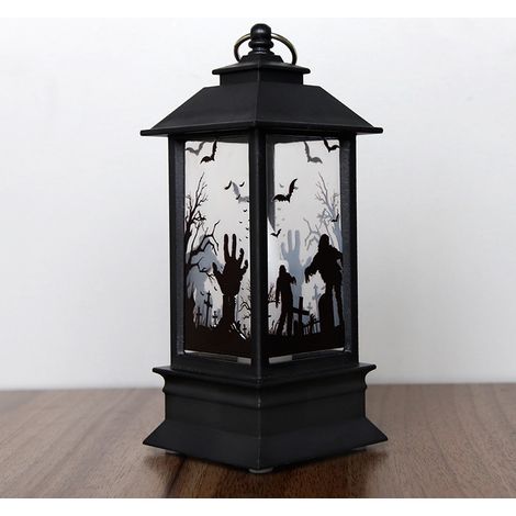 Halloween-Dekorations-LED-Lampe, Flammenlaterne zum Aufhängen für Halloween-Tischdekorationen - Geisterhand (1/3)