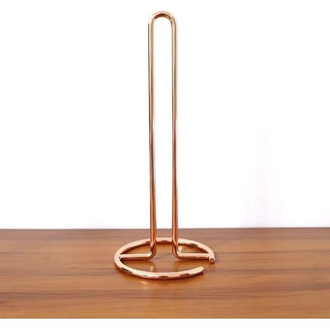Rose Gold Toilet Roll Holder, Portable Stainless Steel Kitchen Roll Holder, Vertical Steel Toilet Roll Holder, Paper Dispenser (1/5)