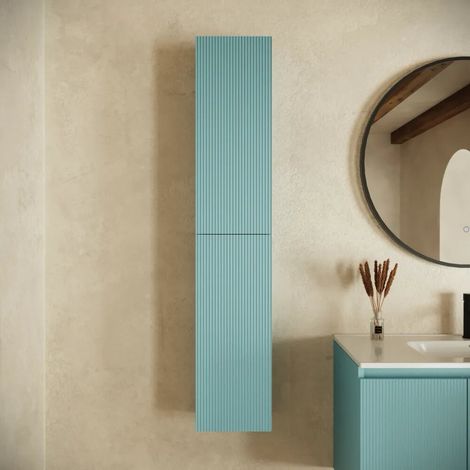 Colonna bagno sospesa cannettata 140cm carta da zucchero reversibile Pelion (1/4)