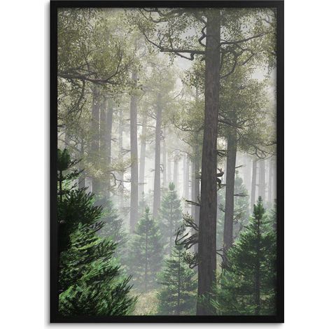 Poster da parete per la camera da letto e il soggiorno Quadro da parete in cornice 50x70 Alberi della foresta