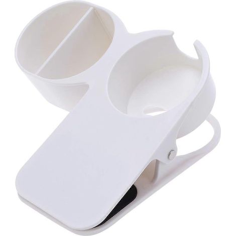 Porte-gobelet à pince pour la maison, le bureau, la table et les chaises de bureau - Blanc (1/5)