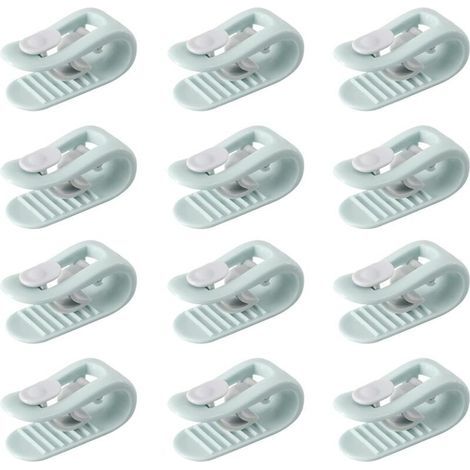 12 vert Enfile Couette, Clip Housse De Couette, Pince Housse de Couette, Attache Couette, Attache Drap Housse, Anti-dérapant sans Aiguille Clip de Fixation Literie Accessoires (1/3)