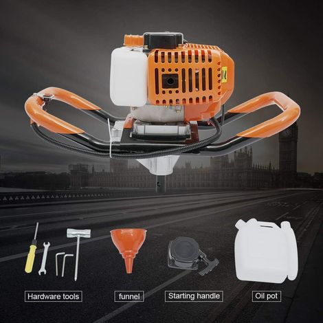 Senderpick – Foreuse à essence 52cc 2.4hp – Moteur 2 temps – Profondeur de forage 30cm – Pour terrains accidentés et sols durs