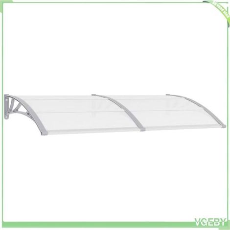 Auvent de porte - FAFEICY - 144820 - 200 x 75 cm - Polycarbonate transparent - Aluminium/ABS (1/5)