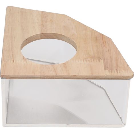 Bac de bain pour hamster avec ventilateur d'angle droit, en acrylique sans danger pour les hamsters, idéal pour les petits animaux de compagnie comme les hamsters. (1/5)