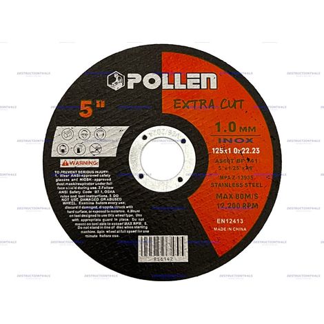 50pcs Disque à tronçonner Pollen 125mm 1.0mm d'épaisseur - Extra cut - Disque à tronçonner pour inox/métal (1/3)