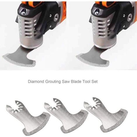 Lot de 3 lames de scie à coulis lames multi-outils à grain oscillant à pointe diamantée (1/4)
