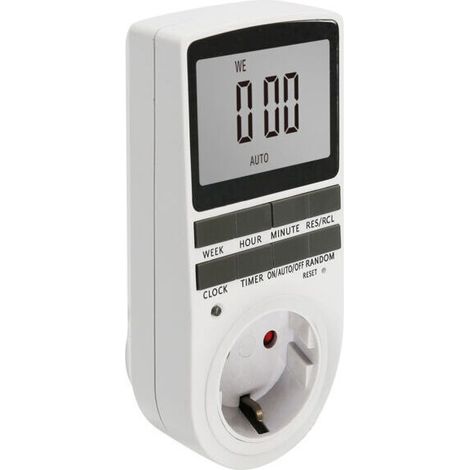 Zeitschaltuhr-Steckdose, digitaler 24-Stunden-Wochentimer, LCD-Zeitschaltuhr-Steckdose mit 16 Timerprogrammen, Wochen-Countdown-Timer mit Kindersicherung