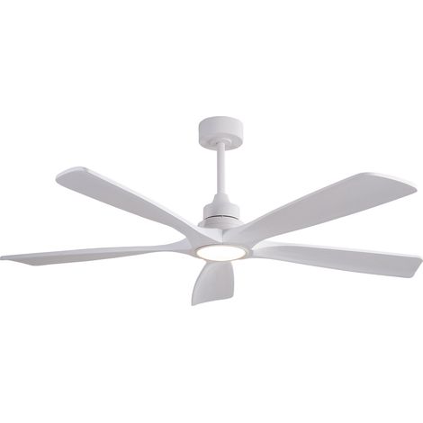 42" Deckenventilator weiß mit LED-Licht, 3 Holzflügel, Fernbedienung MODENUIT (1/5)