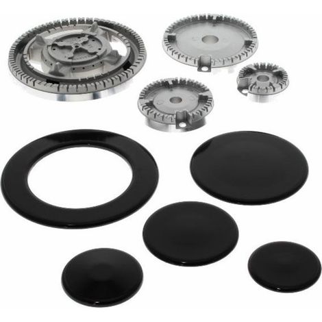 KIT PIATTELLI E BRUCIATORI PIANO COTTURA ARISTON INDESIT TRIPLA CORONA 091686