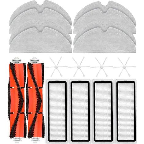 Accessoires et pièces détachées pour aspirateur robot laveur Mi Robot Vacuum Mop 2 et 2C : brosse latérale principale, filtre HEPA et chiffon de nettoyage. (1/5)