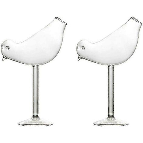 Vogelförmiges Glas, Weinglas, Whiskyglas, Trinkglas, klares Cocktailglas, 1/2 Stück-2ps (1/5)