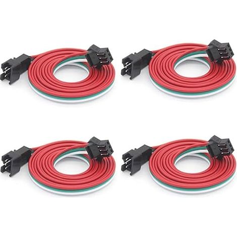 4PCS 50cm LED Extension Cable 3 Pin Connector Cable Connector JST 3 Pin Male and Female Plug for WS2812B WS2812 LED Strip Lamp (1/5)