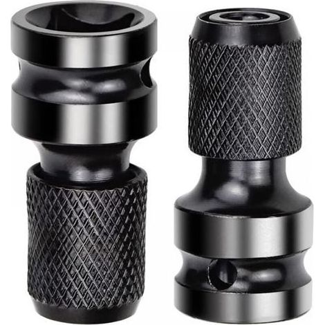 2pcs Adaptateur de douille 1/2" carré à 1/4" Adaptateur de clé à chocs Adaptateur à dégagement rapide pour cliquets à percussion et porte-embouts de tournevis (1/5)