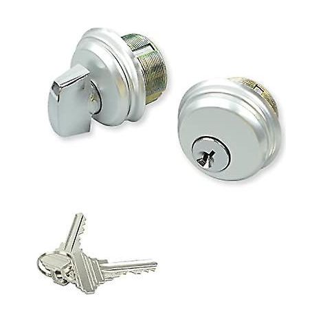 Serrure de porte de magasin : Serrure à mortaise, cylindre commercial avec clés et pièces de rechange pour bouton rotatif, couleur argent.
