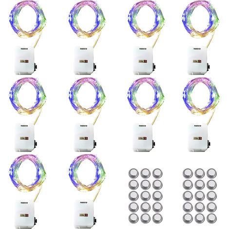 JSSEVN - Juego de 50 guirnaldas de luces LED, 3 m/30 LED, funcionan con pilas, cable de cobre, para el Día del Padre, bodas, Navidad, decoración de botellas de vino. (1/5)