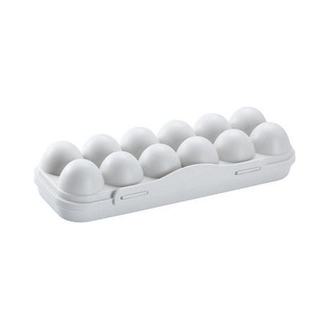 Boîte à œufs à 12 compartiments, boîte à œufs en plastique, récipient de rangement pour œufs, boîte à œufs pour réfrigérateur, boîte à œufs portable et empilable avec couvercle pour conserver la fraîc (1/5)