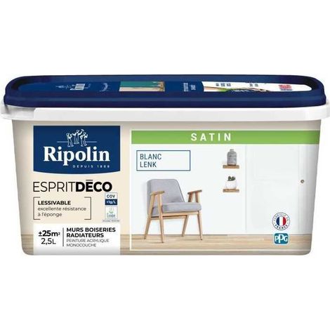 Ripolin Esprit Déco Pintura Satinada Blanca Multi-Superficies 2,5 L