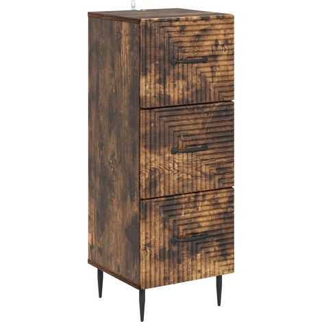 Mobile con Cassetti Rovere Fumo 33 x 34,5 x 89,5 cm vidaXL