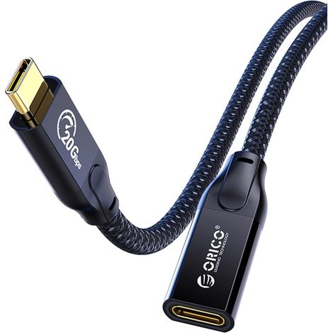 Cable de extensión USB-C Orico CY32-10-BK-BP 3.2, 20 Gbps, 4K, 100 W, 1 m (1/2)