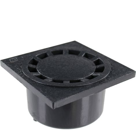 First Plast – Siphon de sol PVC 150x150mm sortie verticale Ø40-125 – Débit 62L/min – Norme UNI EN 1253 – Couleur anthracite (1/5)
