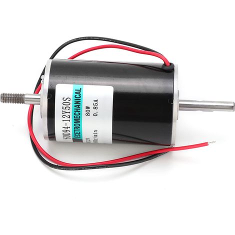 Hochgeschwindigkeits-Gleichstrommotor 80W Micro CW CCW Doppelausgangswelle Drehzahlregelung 12V XD60D9412Y50S (ohne Halterung) (1/5)