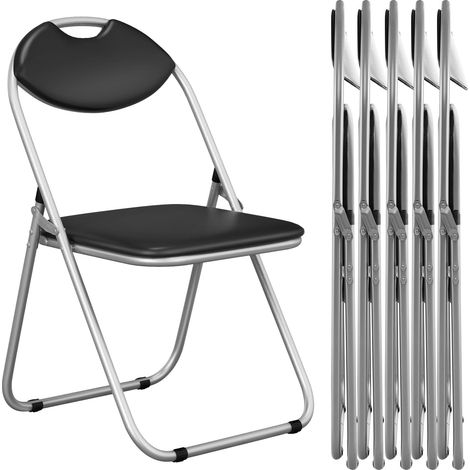 COSTWAY Klappstühle 6er Set, Gaststühle mit Metallrahmen, gepolsterten Sitzen & rutschfesten Fußpolstern, für Zuhause, Büro, 115 kg Tragfähigkeit (1/5)