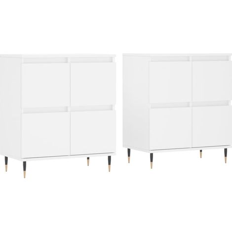 Credenza buffet cassettiera mobile contenitore organizer cucina soggiorno soggiorni set da 2 pannelli in derivati del legno bianco 020036698