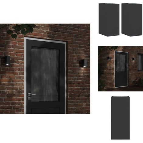 Außenwandleuchten 2 Stk. Schwarz Aluminiumdruckguss - Außenleuchten - Wandleuchten - Gartenbeleuchtung - LED-Leuchte - Edelstahl