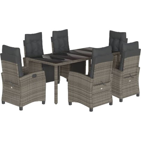 Maison Exclusive - Set comedor jardín 7 pzas y cojines ratán sint (1/5)