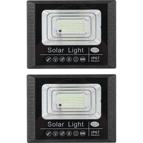 Lampes solaires d'extérieur avec télécommande sans fil, minuterie optique et puissance de 65 W pour jardin, allées, terrasse, clôture et maison (1/5)