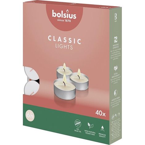 BOLSIUS Teelichte 40er Pack - 6 Stück