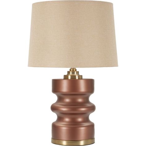 Lampada da tavolo Rosenthal -B- in vetro marrone con paralume beige Ø 36,5 cm
