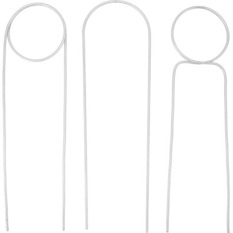 Treillis pour plantes en fer forgé, 3 pièces, 40cm, métal grimpant, support d'arrangement de fleurs en pot vert d'intérieur, blanc (1/5)