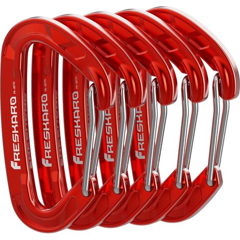 5pcs Mousqueton Dégaines, Aluminium 7075, 8kN-816kg, Mousquetons avec Ressort Acier Inoxydable, pour Clef, Sac à Dos, Randonnée, Mini 6cm, Multi-Couleurs Arc-en-Ciel (1/5)