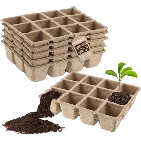 Macetas para semilleros, de turba biodegradable, 6 cm x 12 cm, aptas para plantas sensibles, promueven la floración inmediata y mejoran la calidad del suelo. (1/5)