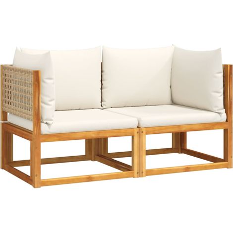 Maison Exclusive - Gartensofas-Ecke mit Kissen 2 Stk. Holz Akazie