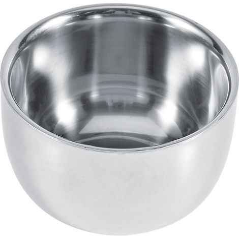 bol à raser en acier inoxydable avec brosse à barbe (1/3)