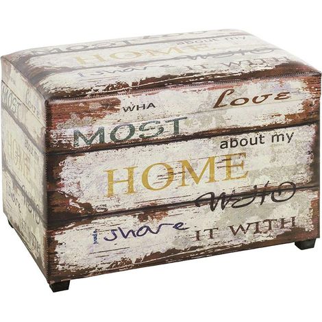Banc Coffre de Rangement Vintage "Timmy" 58cm Multicolore