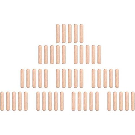 Lot de 50 goupilles rondes en bois cannelé pour tiroir d'armoire (M6 x 30) (1/5)