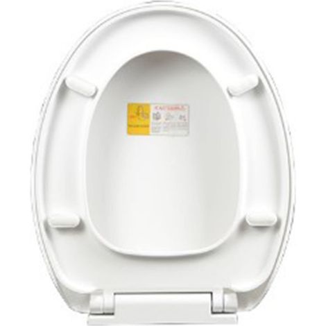 Siège de Toilette à Fermeture Lente, Couvercle de Toilette Blanc Siège de Toilette épaissi Blanc PP Installation Rapide Couvercle de Toilette Domestique pour le Remplacement (1/5)