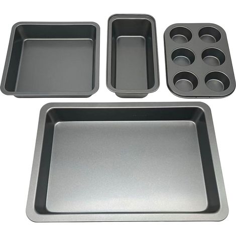 Ensemble de 4 pieces de moules a patisserie antiadhesifs en acier au carbone (1/5)