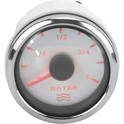 Jauge de niveau d'eau 52mm 0-190Ω IP67 étanche, indicateur de liquide avec rétroéclairage 7 couleurs et aiguille, pour réservoir voiture bateau 9-32V, blanc. (1/5)