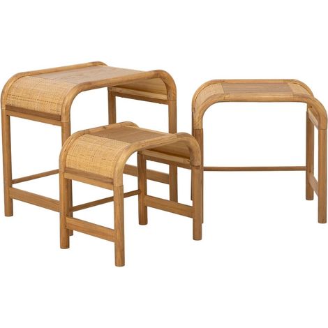 Mesas set 3 pzas marrón 60x40x57/ 51x36x51/42x32x42h cm