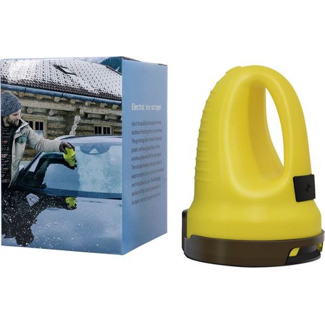 Raschietto elettrico per ghiaccio, strumento per la rimozione della neve dal parabrezza, sbrinatore per auto, multifunzionale, giallo (1/5)