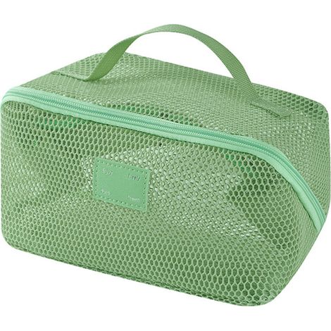 Elegante pochette organizer in rete per articoli da toilette - Verde Matcha