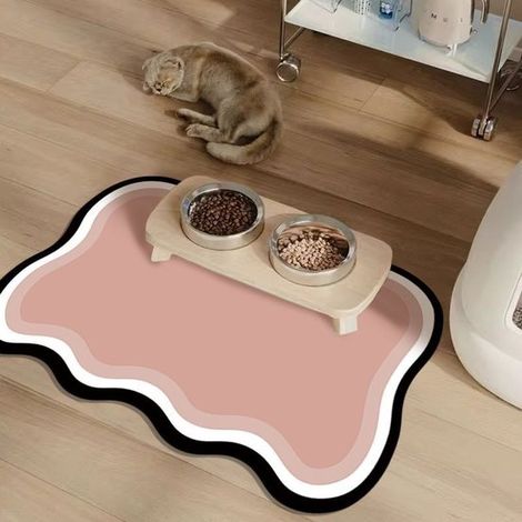 Alfombrillas comer gatos perros, alfombrillas comer resistentes salpicaduras manchas, alfombrillas fáciles limpiar antideslizantes, 3040 cm (1/5)