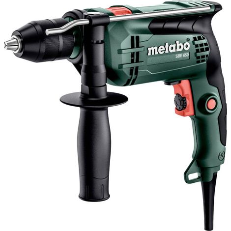 Metabo – Perceuse à percussion 650W – Système électronique Vario pour vitesses adaptées – Couple 30Nm – Coffret avec accessoires – 600742500
